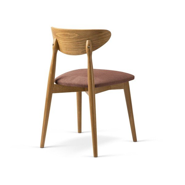 Scaun de dining în culoare naturală/roz prăfuit stivuibil din lemn de fag Leon – Micadoni -image-2