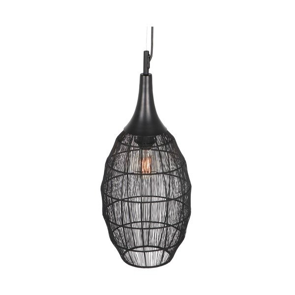 Lustră negru-mat cu abajur din metal Soraya – Trio-image-1