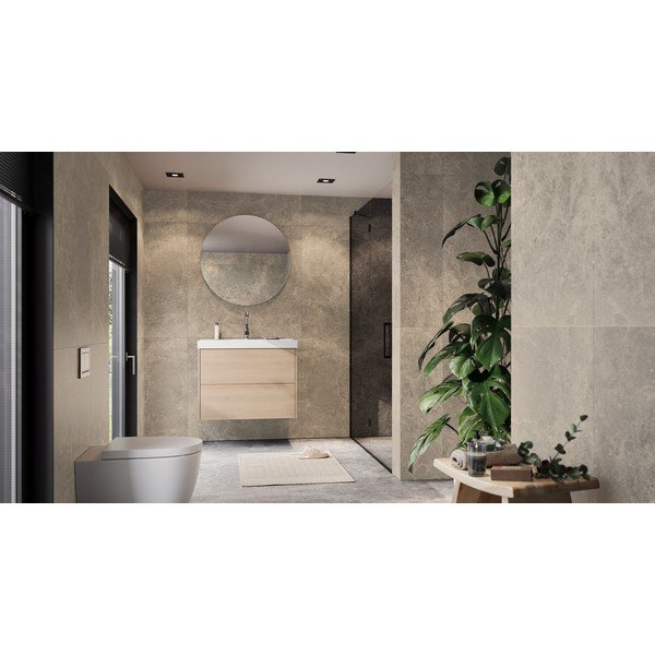 Dulap sub chiuvetă în culoare naturală suspendat cu aspect de lemn de stejar 81x65 cm Bodera – Germania-image-2