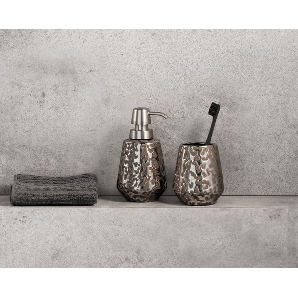 Suport pentru periuța de dinți argintiu din ceramică Burgos – Wenko-image-3