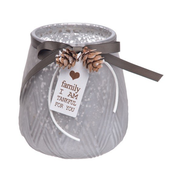 Sfeșnic din sticlă Ewax, înălțime 14 cm, gri