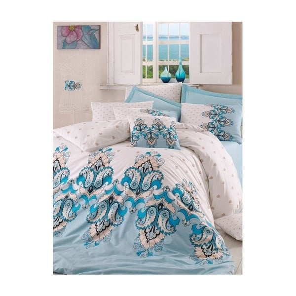 Lenjerie de pat, albastru, Marie, 160x220 cm