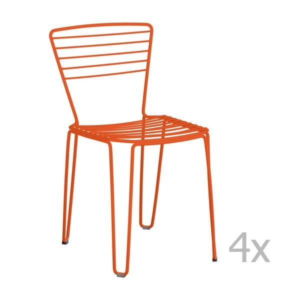 Set 4 scaune de grădină Isimar Menorca, portocaliu
