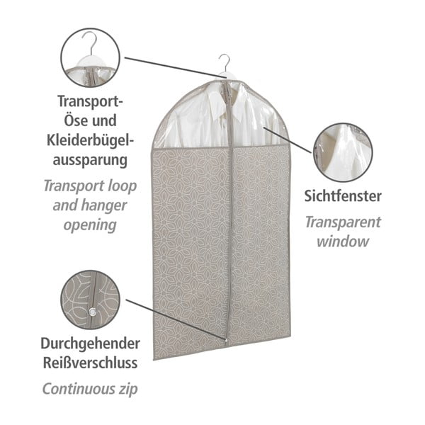 Husă protecție haine Wenko Business, 100 x 60 cm, bej-image-4
