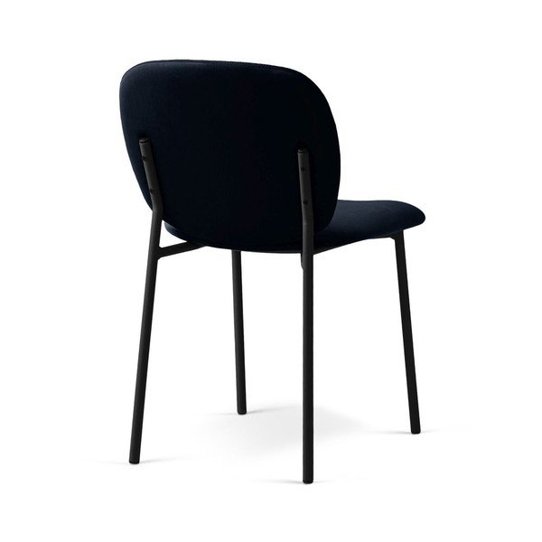 Scaun de dining albastru închis stivuibil tapițat Caroline – Micadoni -image-2