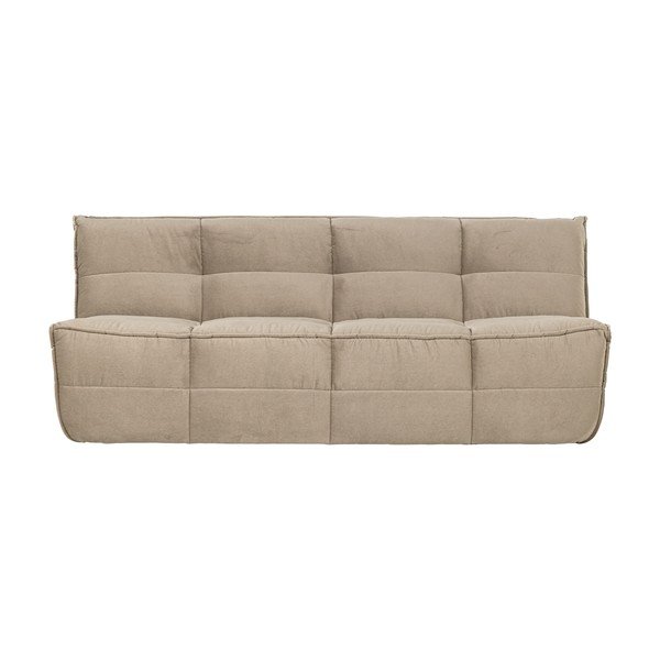 Canapea bej cu tapițerie din catifea 204 cm Cluster – vtwonen