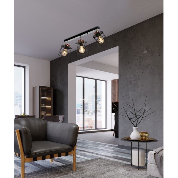 Plafonieră neagră din metal 12x56 cm Glob – Candellux Lighting-image-1