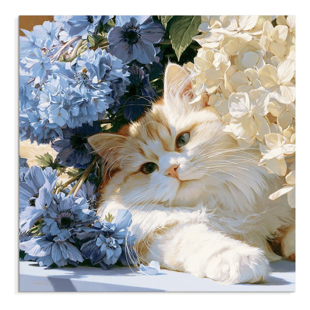 Tablou pe pânză imprimat 32x32 cm Floral Feline – Styler