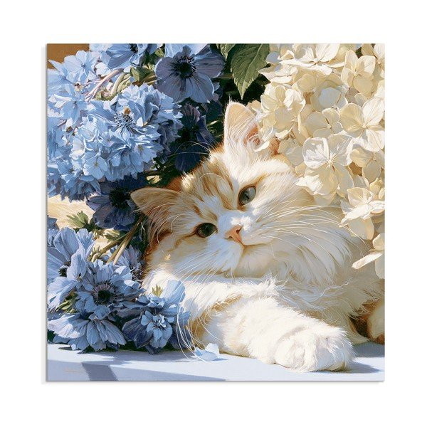 Tablou pe pânză imprimat 32x32 cm Floral Feline – Styler
