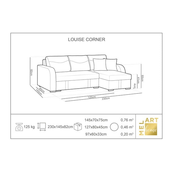 Colțar extensibil cu spațiu pentru depozitare Melart Louise, bej-image-2