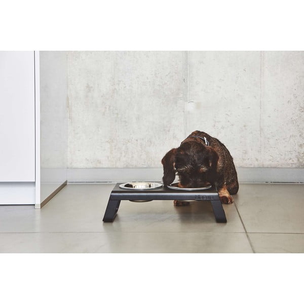 Set boluri cu suport pentru câini din metal Desco Black S – MiaCara-image-4