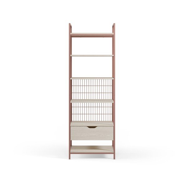 Bibliotecă teracotă din oțel 60x179,5x40 cm Amara – Marckeric-image-3