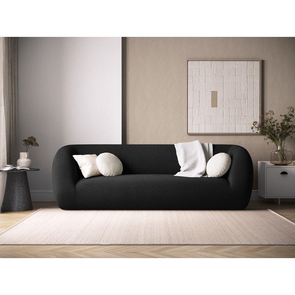 Canapea gri închis cu tapițerie din stofă bouclé 230 cm Essen – Cosmopolitan Design-image-1