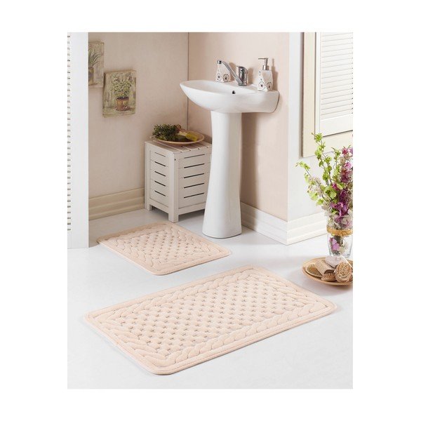 Set 2 covoare baie, bej