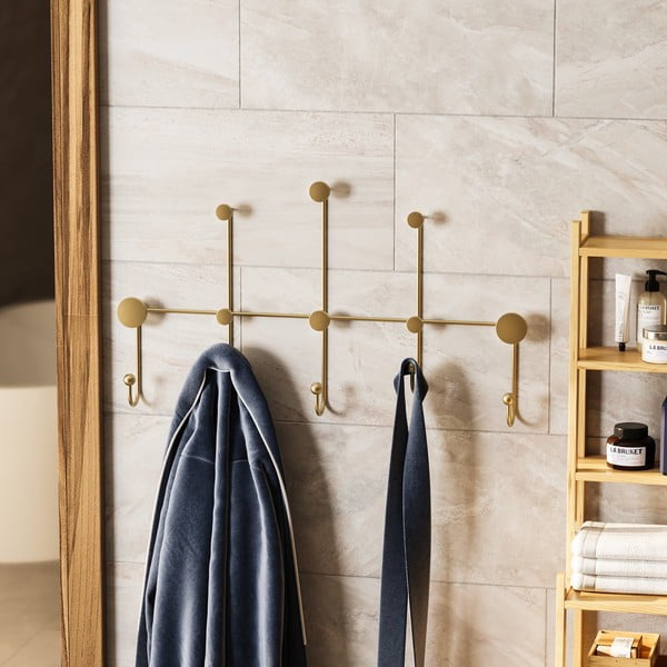 Cuier de perete auriu din metal Dama – Kalune Design-image-1