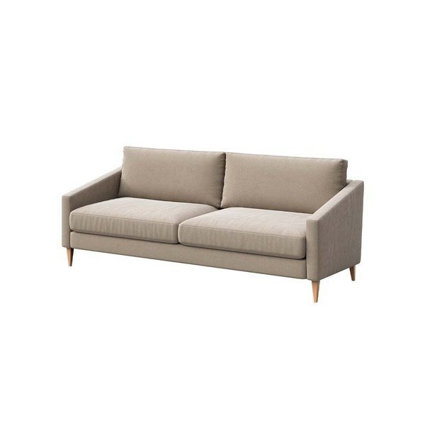 Canapea bej cu tapițerie din catifea 200 cm Karoto – Ame Yens-image-2