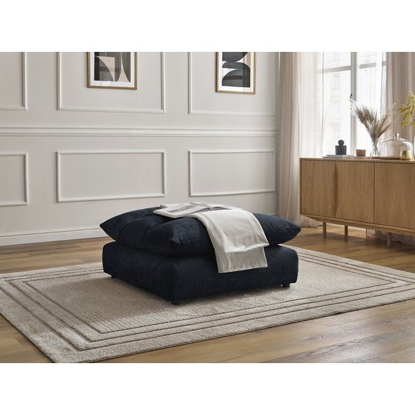 Taburet albastru închis cu tapițerie din chenille Neil – Bobochic Paris-image-4