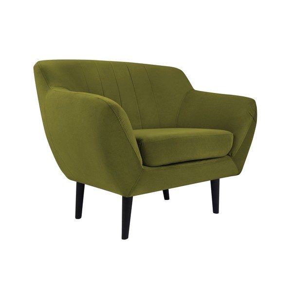 Fotoliu cu tapițerie din catifea Mazzin Sofas Toscane, verde-image-2