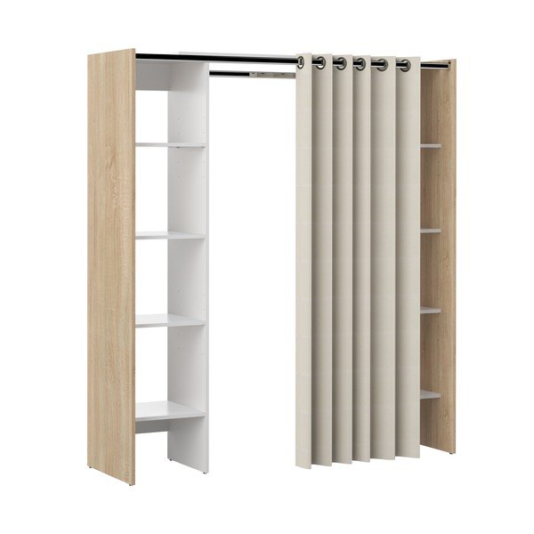 Dulap alb-bej cu aspect de stejar 185x182 cm Tom - TemaHome -image-2