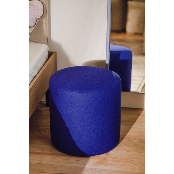 Puf albastru cu tapițerie din lână Folk – noo.ma-image-3