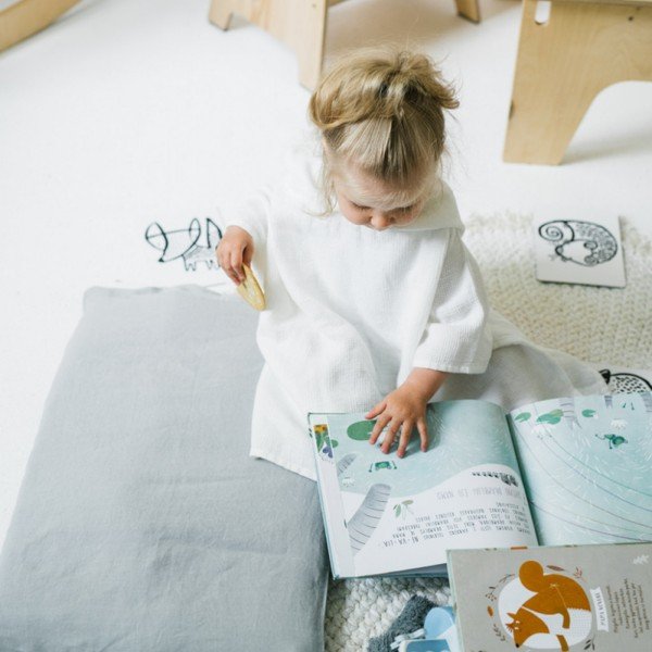 Față de pernă din in pentru copii Linen Tales Nature, 40 x 60 cm, gri-image-4