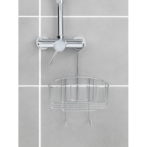 Raft pentru baie argintiu lucios suspendat din oțel Martos – Allstar-image-1