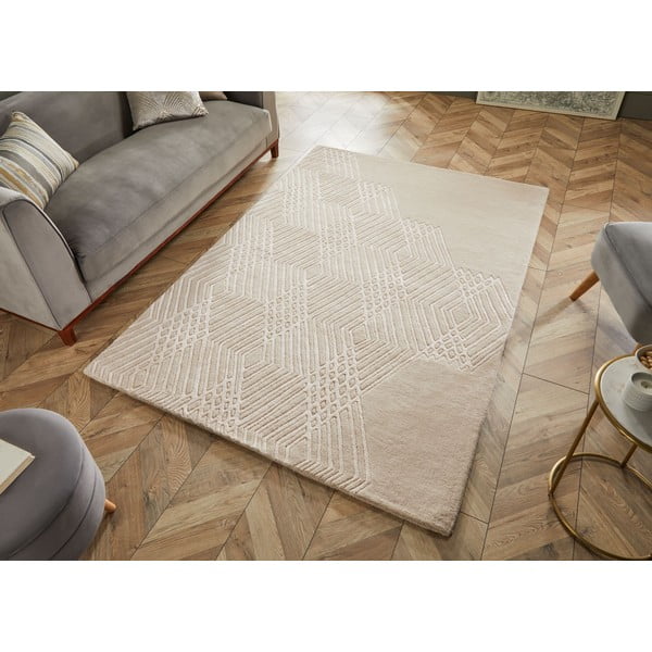 Covor din lână Flair Rugs Diamonds, 160 x 230 cm, bej-image-4