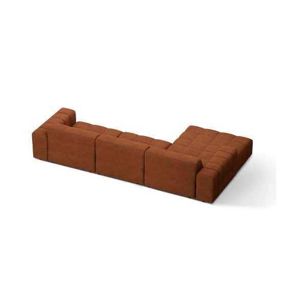 Colțar teracotă cu tapițerie din chenille (cu colț pe partea stângă/cu șezlong) Chicago – Cosmopolitan Design-image-2