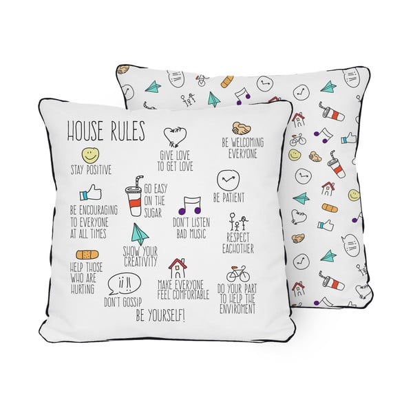 Pernă Pillow House Rules, 45 x 45 cm