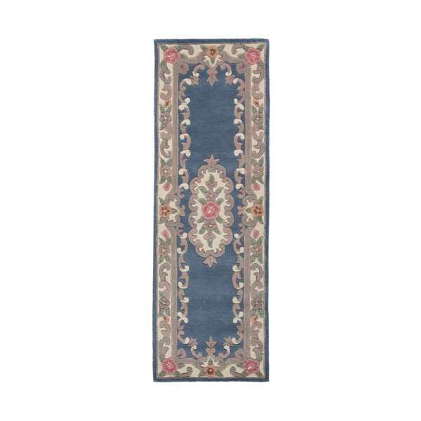 Covor din lână Flair Rugs Aubusson, 67 x 210 cm, albastru