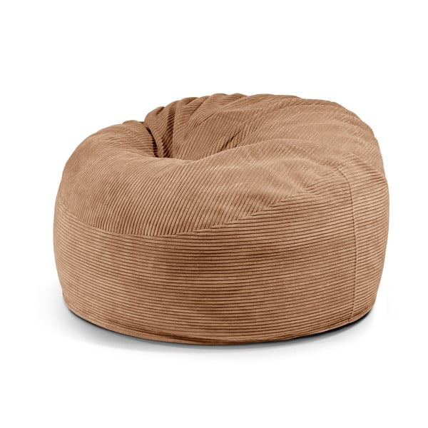 Fotoliu bean bag maro cu tapițerie din catifea reiată Om 110 – SLOWDOWN