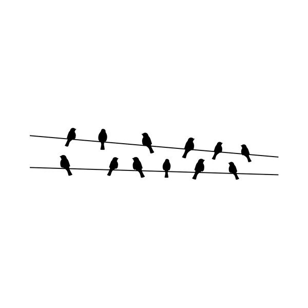 Autocolant Ambiance Birds on the Wire-image-1