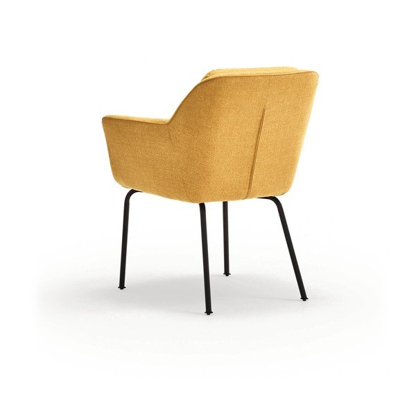 Scaun de living galben muștar cu cotiere tapițat Sadira – Teulat-image-4