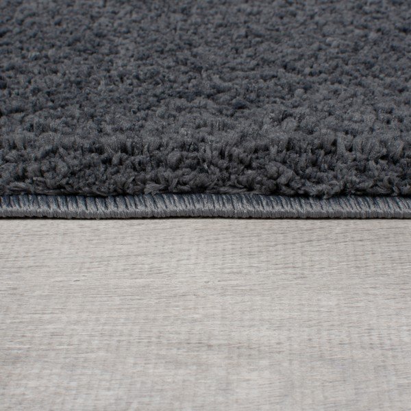 Covor gri închis lavabil rotund din fibre reciclate 180x180 cm Fluffy – Flair Rugs-image-3