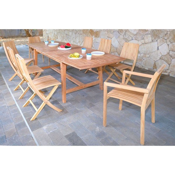 Scaune de grădină în culoare naturală 2 buc. din lemn masiv Navy – Ezeis-image-1