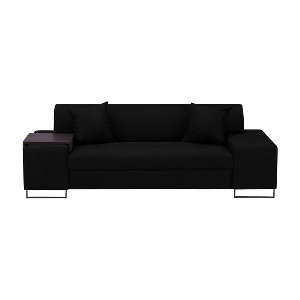 Canapea cu picioarele de culoare neagră Cosmopolitan Orlando, negru, 220 cm