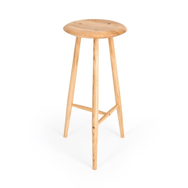 Scaun de bar în culoare naturală din lemn de stejar (înălțime șezut 75 cm) Blanc – Gazzda-image-4