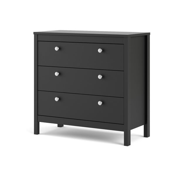 Comodă neagră joasă 82x80 cm Madrid – Tvilum-image-3