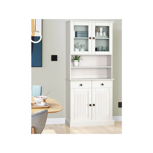 Vitrină albă din lemn de pin 181x34 cm Mille – Støraa-image-1