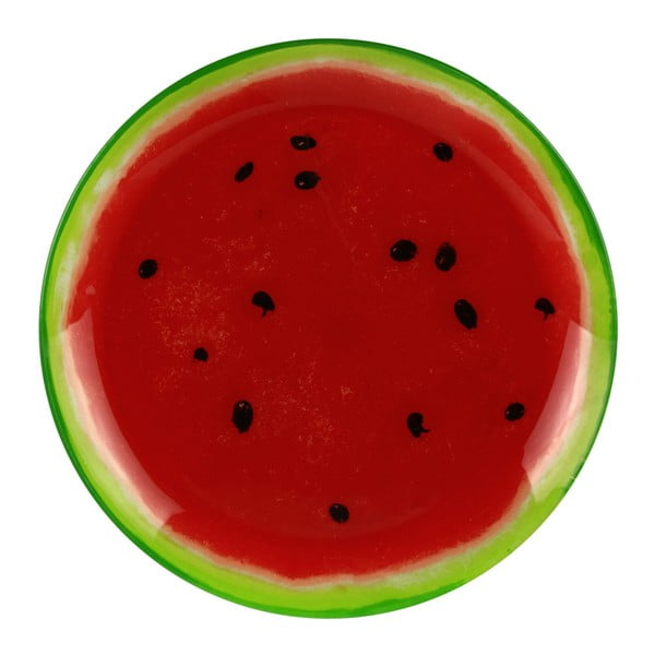 Farfurie din sticlă Le Studio Watermelon, ⌀ 20 cm