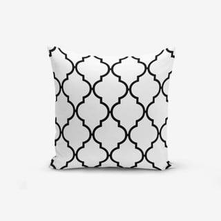 Față de pernă cu amestec din bumbac Minimalist Cushion Covers Black White Ogea, 45 x 45 cm, negru - alb