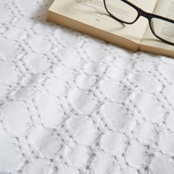 Lenjerie de pat albă din bumbac pentru pat de o persoană 135x200 cm Waffle – Bianca-image-4