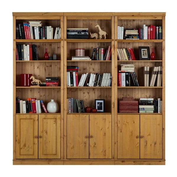 Bibliotecă din lemn de pin Støraa Annabelle, înălțime 219 cm, maro