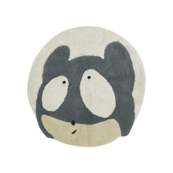 Covor pentru copii gri/crem lavabil/țesut manual din lână ø100 cm Astromouse – Lorena Canals