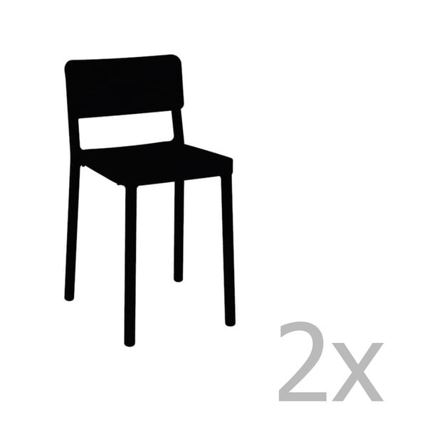 Set 2 scaune bar adecvate pentru exterior Resol Lisboa, înălțime 72,9 cm, negru