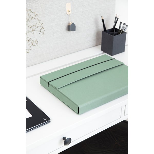 Organizator verde din carton Olof Canvas Paper Laminate – Bigso-image-1