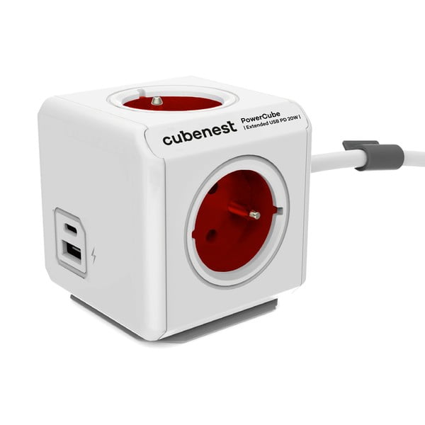 Priză 13 cm PowerCube Extended USB – Cubenest