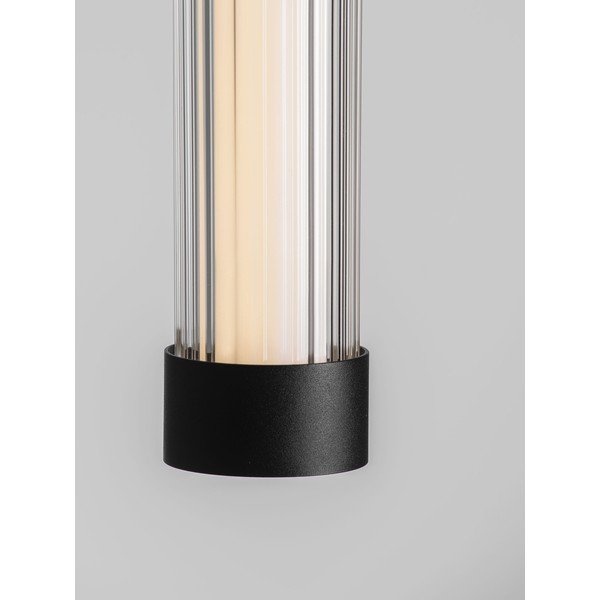 Lustră negru-mat LED cu intensitate reglabilă din aluminiu cu abajur din sticlă ø 6,5 cm Glovia – Nova Luce-image-3