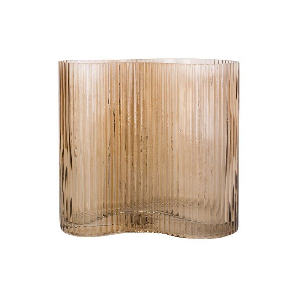 Vază din sticlă PT LIVING Wave, înălțime 18 cm, maro deschis-image-4
