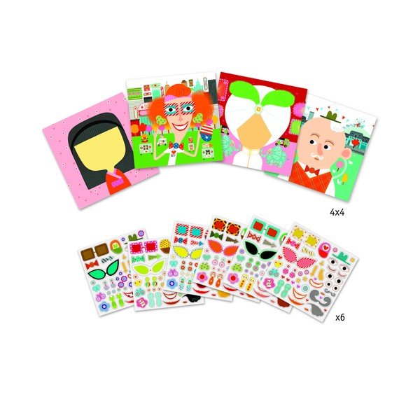 Set imagini cu autocolante Djeco Faces-image-1